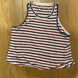 Madewell striped cropped tank top